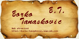 Borko Tanasković vizit kartica